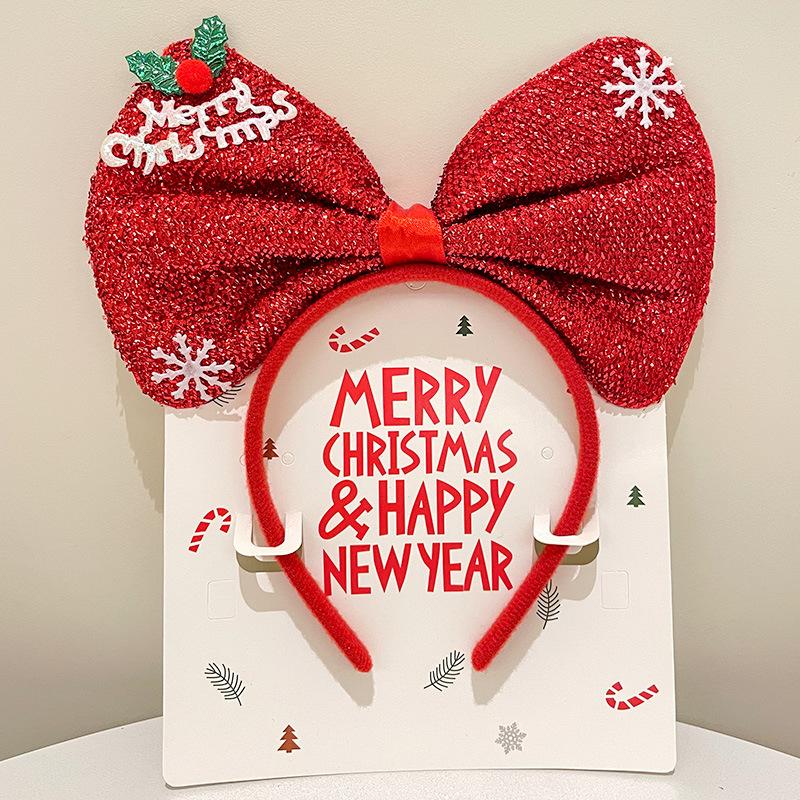 

Рождественская тема Повязка на голову Женская Девичья Головной убор Повязка на голову Праздничная Лента для волос Украшения A4