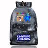 Rainbow Friends Cartoon School Backpack Kids Boys Girls Lightweight Oxford Fabric Bookbag With Ergonomic Shoulder Straps
