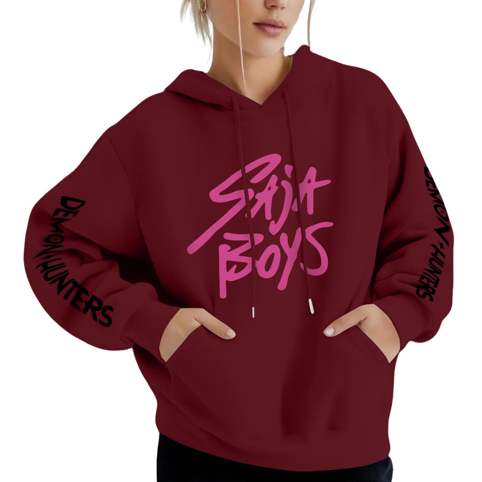 

Girl Witch Hunting Group Hoodie Sweatshirt For Sports And Leisure M винный