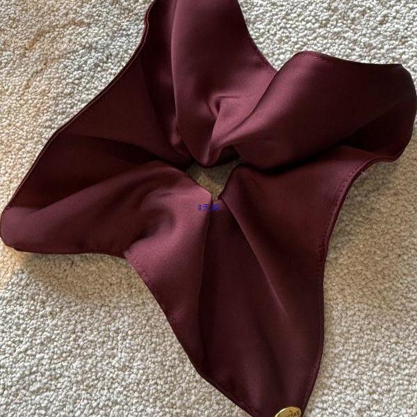 Korean Satin Square Scarf & Hair Tie Set - Retro, Simple, and Elegant Headwear for Women