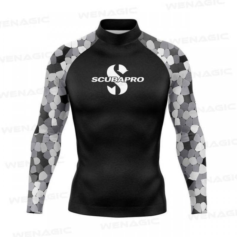Mens Long Sleeve Surfing Top Quick Dry Tight Fit Swimming Sports