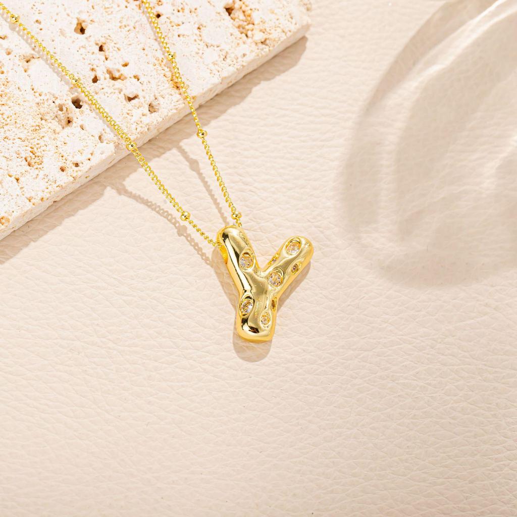 Women's Full Diamond Alphabet Pendant Necklace - DIY Clavicle Choker
