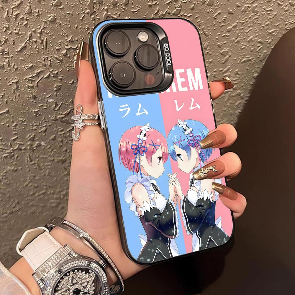 ReZero Rem Ram Durchsichtige Handyhülle für iPhone 17 16 15 14 13 12 11 X XR XS Air Pro Max Plus Buntes Cover