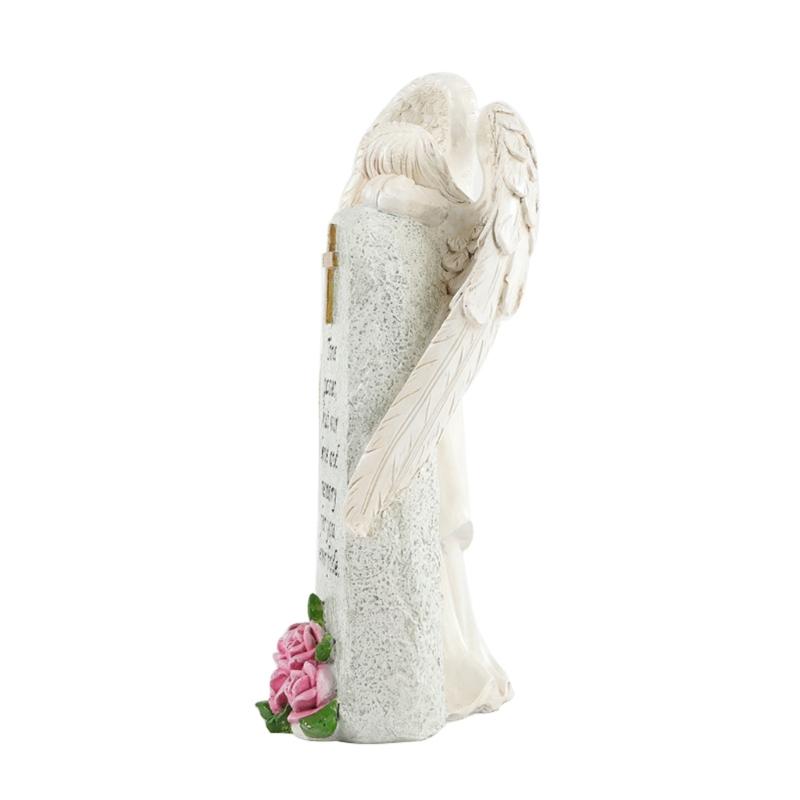 Handcrafted Religious Link Monument Cemetery Ornament Detailed Angel Figure Underweight Resin Sculpture For Gardens