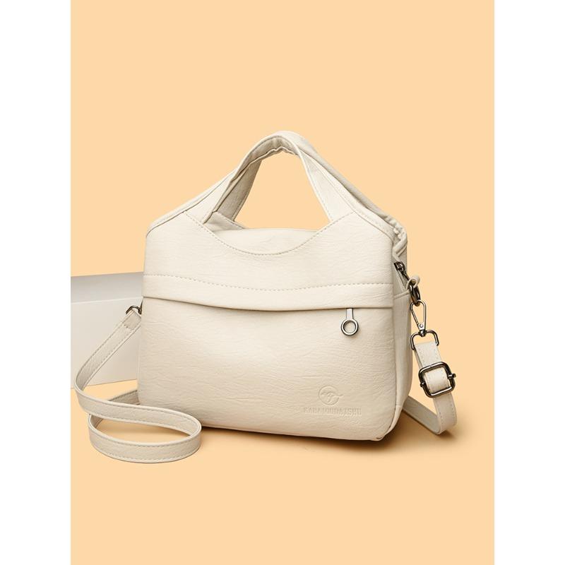 

Stylish large-capacity handbag New simple and versatile casual shoulder bag Women s lightweight messenger bag білий