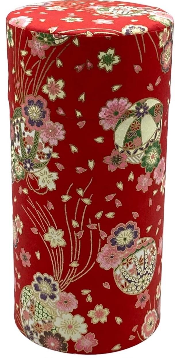 

JapanNoguchi Kumataro Tea Garden Tea Canister Yuzen Washi Paper Cherry blossoms