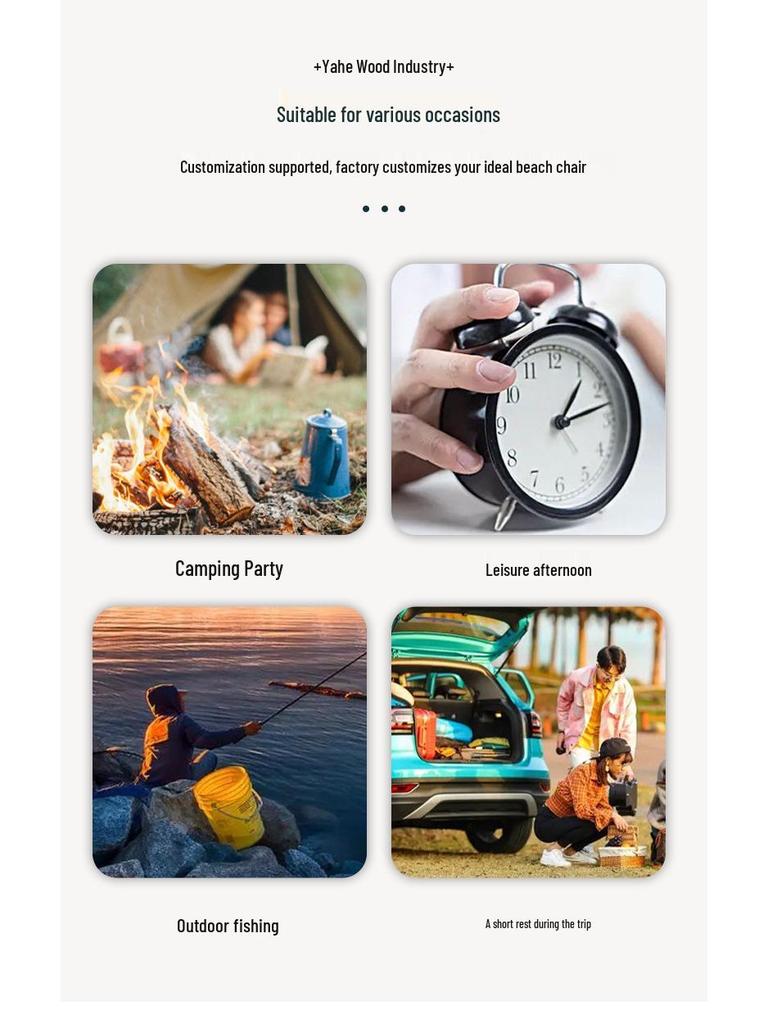 Adjustable Solid Wood Beach Lounger: Outdoor Folding Chair for Leisure & Camping