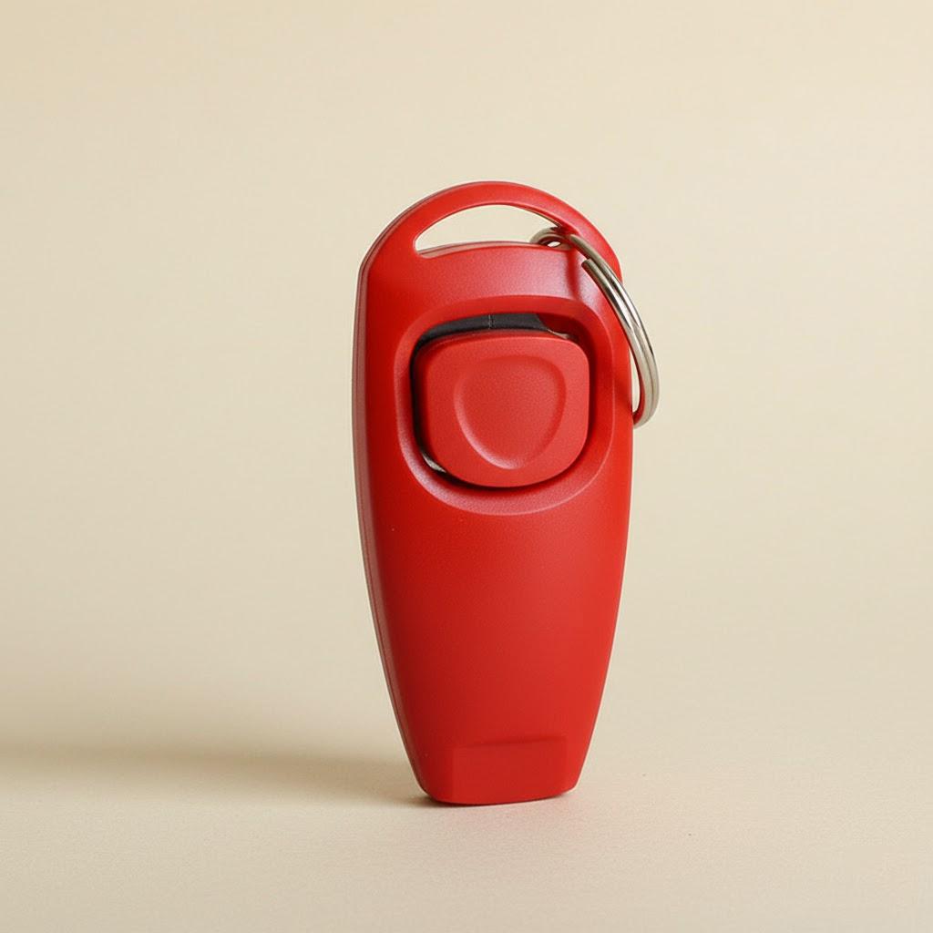 Pet Dog Trainer Clicker with Whistle & Key Ring - Versatile 2-in-1 Puppy Training Tool for Obedience Commands