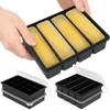 4Pcs Silicone Freezer Trays Ice Cube Molds 4 Long Slot and 15 Small Grid Soup Freezer Container Mold for Bar and Kitchen Gadgets
