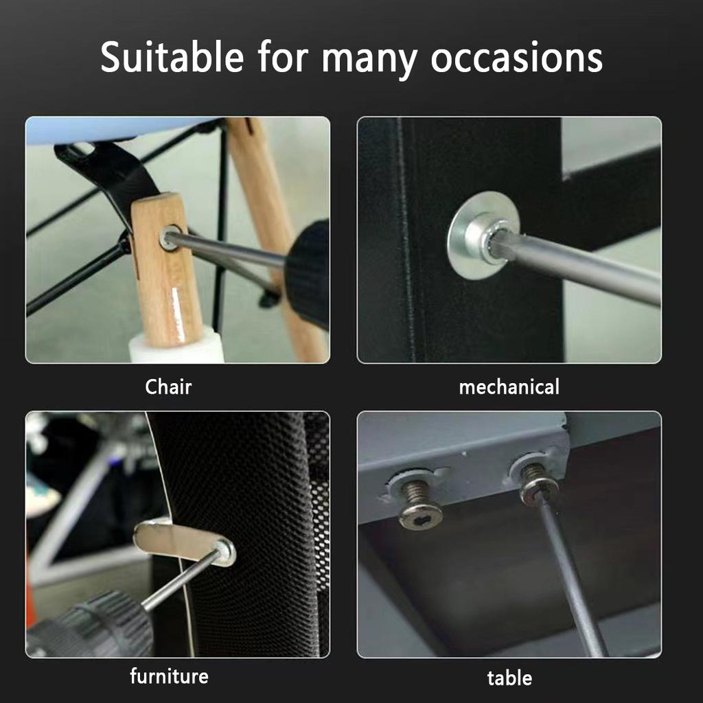 10/6pcs Hex Allen Key Bit Set S2 Steel 1/4” Hex-Shank Metric Inner Hexagon Screwdriver Bit Multiple Size for Assembling Furnitur