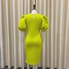 D3112 Women's Summer Puff Sleeve Sexy Banquet Dress - European & American Style