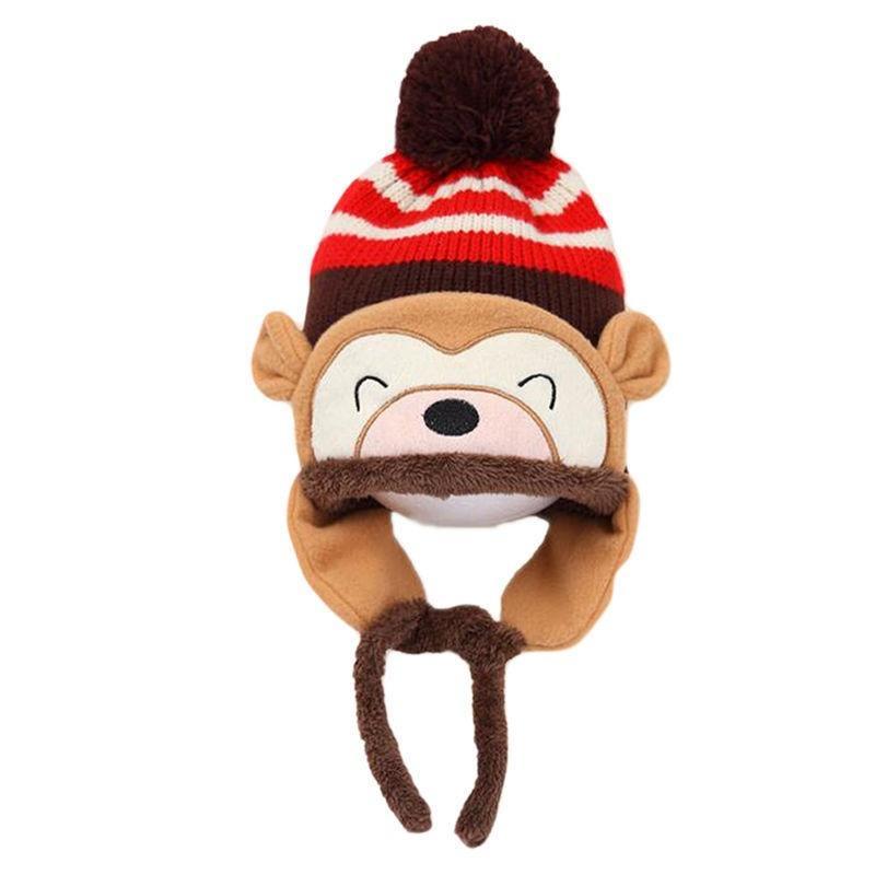 Buy New Baby Toddler Winter Warm Monkey Beanie Hat Earflap Knitted