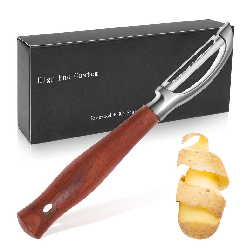 Stainless Steel Peeler Multi-functional Vegetable Peeler with Nonslip Wood Handle Potato Peelers Carrot Peeling Tool for Kitchen