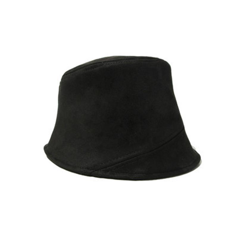 Fashion Suede Bucket Hats For Women Irregular Flat Top Panama Hat Solid Color Female Outdoor Travel Sun Cap
