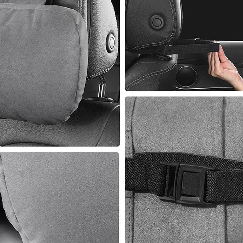 1Pc Suede Car Headrest Neck Support Seat For Maybach Design S Class Soft Universal Adjustable Car Neck Pillow Car Accessories