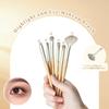 EDTRE Silver Gray Makeup Brush Set of Soft Fiber with PU Leather Multifunctional Everyday Makeup Brush Portable and Suitable for Sensitive Beginner