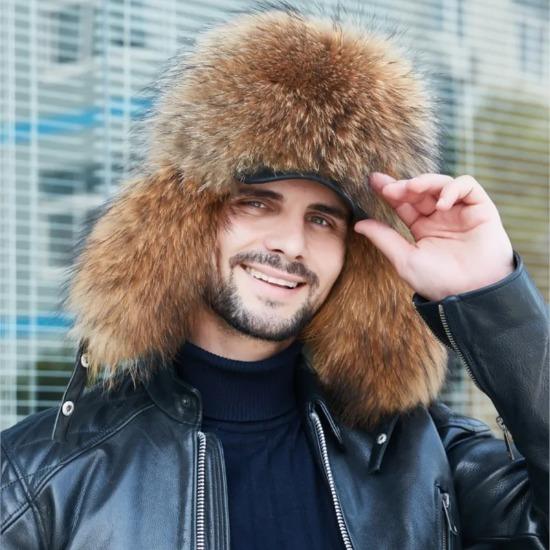 Fox fur Lei feng hat men in winter raccoon fur northeast winter middle-aged elderly people to keep warm fur real leather hat men