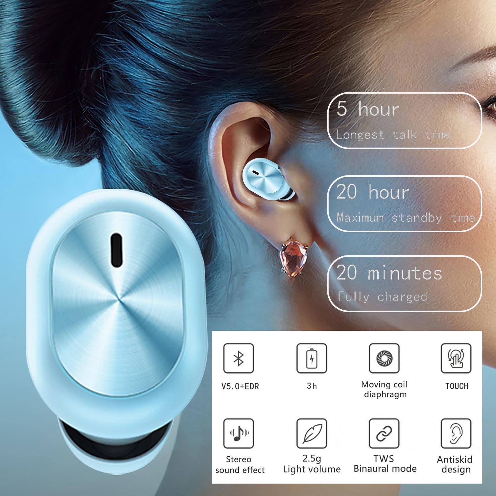 

F911 Bluetooth 5,0 Мини Беспроводные Наушники Цвета Макарон Наушники-вкладыши с одним ухом Bluetooth-совместимая стереогарнитура синий