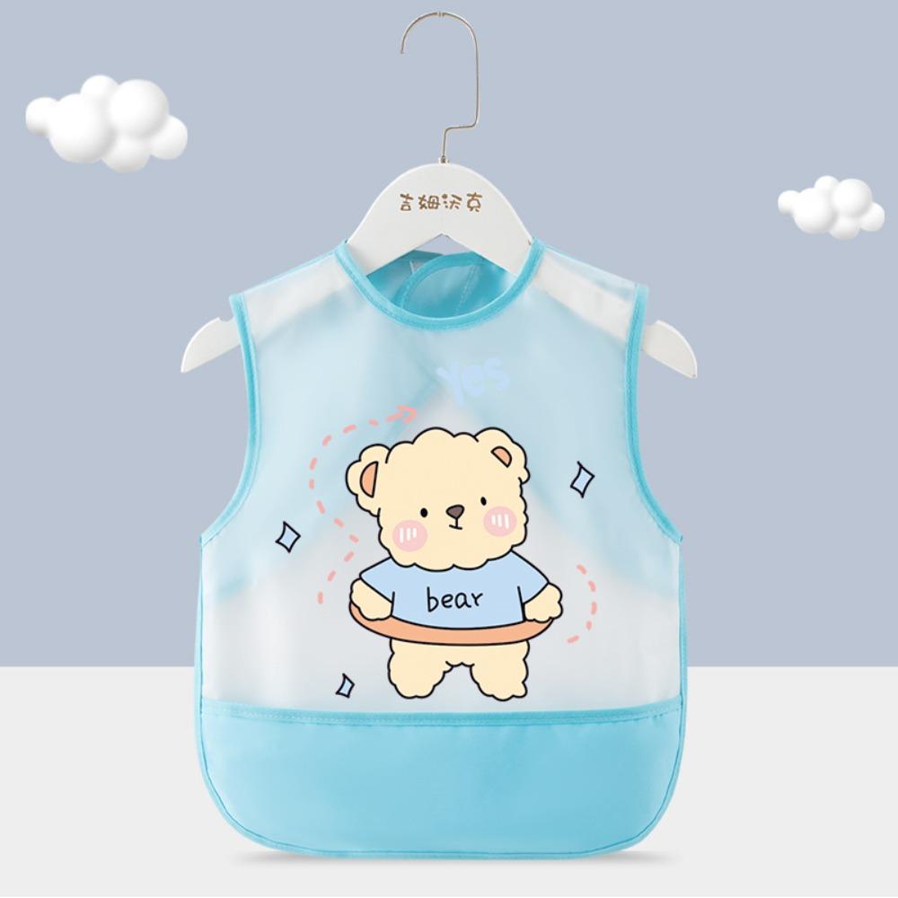Cartoon Pattern Eating Bibs Waterproof Anti-dirty Children Apron Washable Sleeveless Children Protective Clothing Children