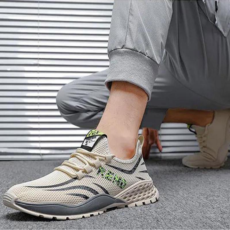 Casual Height Increasing Shoes Breathable Men's Shoes Flying Woven Sneakers Running Shoes
