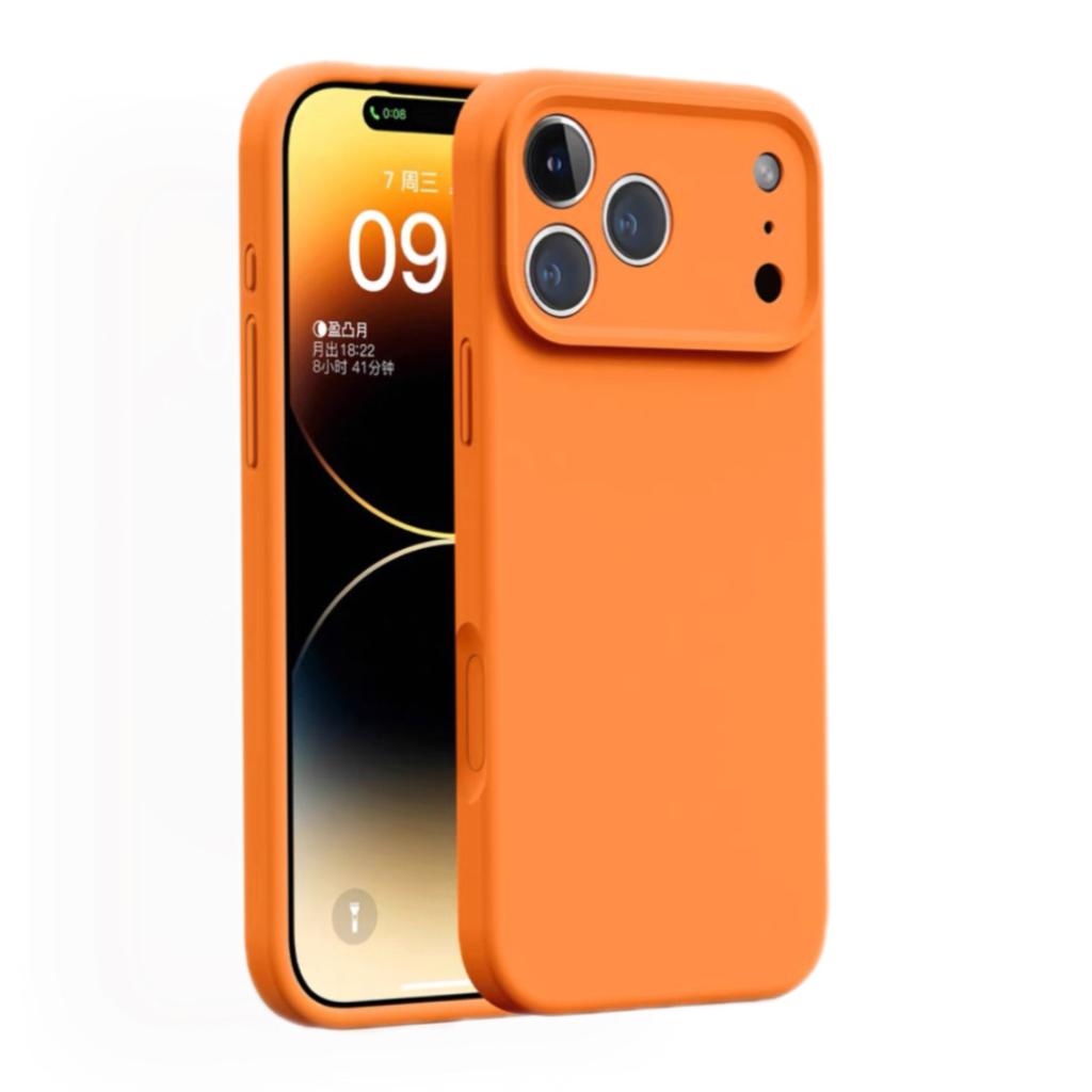 Fine hole liquid silicone is suitable for Apple 17PROMAX integrated button mobile phone case iPhone16 solid color protective case.