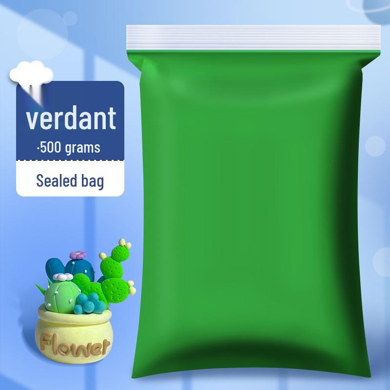 Children's Green Clay Bubble Pack - Single Color Refill with Black Plasticine for Kindergarten
