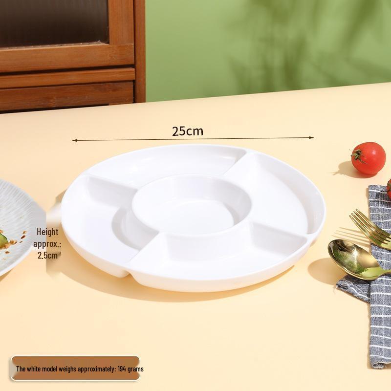 Wheat Straw 5-Section Snack and Fruit Platter for Living Room or Dining Table