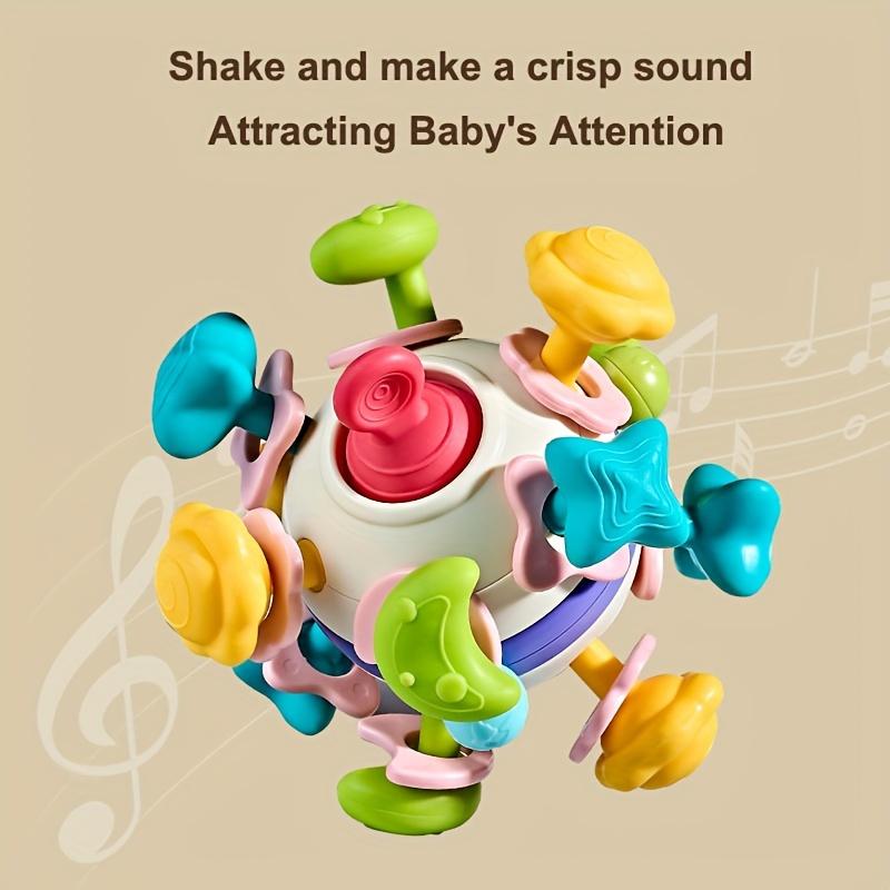 Colorful Manhattan Atomic Ball for Youngsters - Soft Boiled Rubber Space-Themed Hand Grip&Teether Toy with Musical Notes,Ideal for Youngsters Playtime