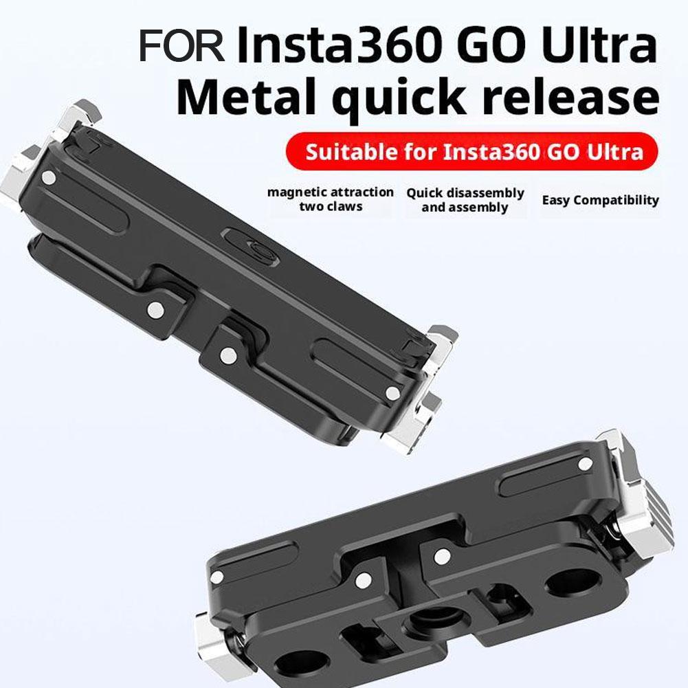 Metal Magnetic Quick Release Base For Insta360 Go Ultra Aluminum Alloy Extension Mount Adapter Holder Bracket Camera Accessories