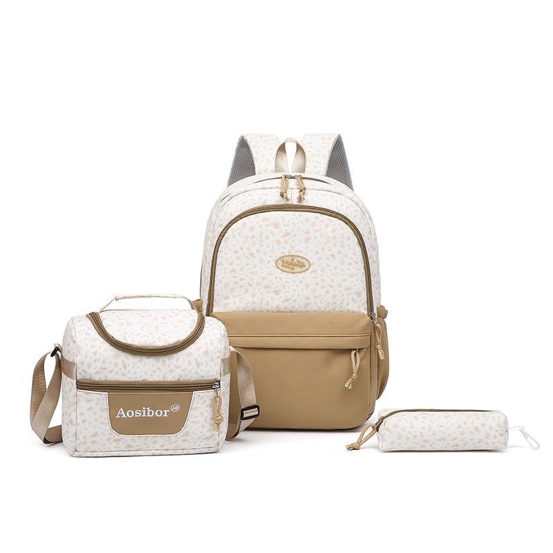 3 stuks/set Basisschool Middelbare School Rugzak Set voor Meisjes Luipaardprint Rugzak Student Boekentas Kinderen Lunchtas Etui Set