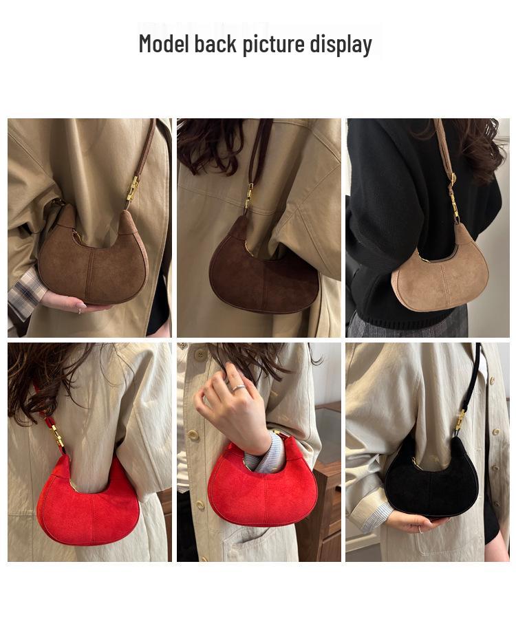 Nischenmode Textur Halbmondtasche - Herbst/Winter 2025 Trend: Einfache stilvolle Handtasche & lässige Umhängetasche