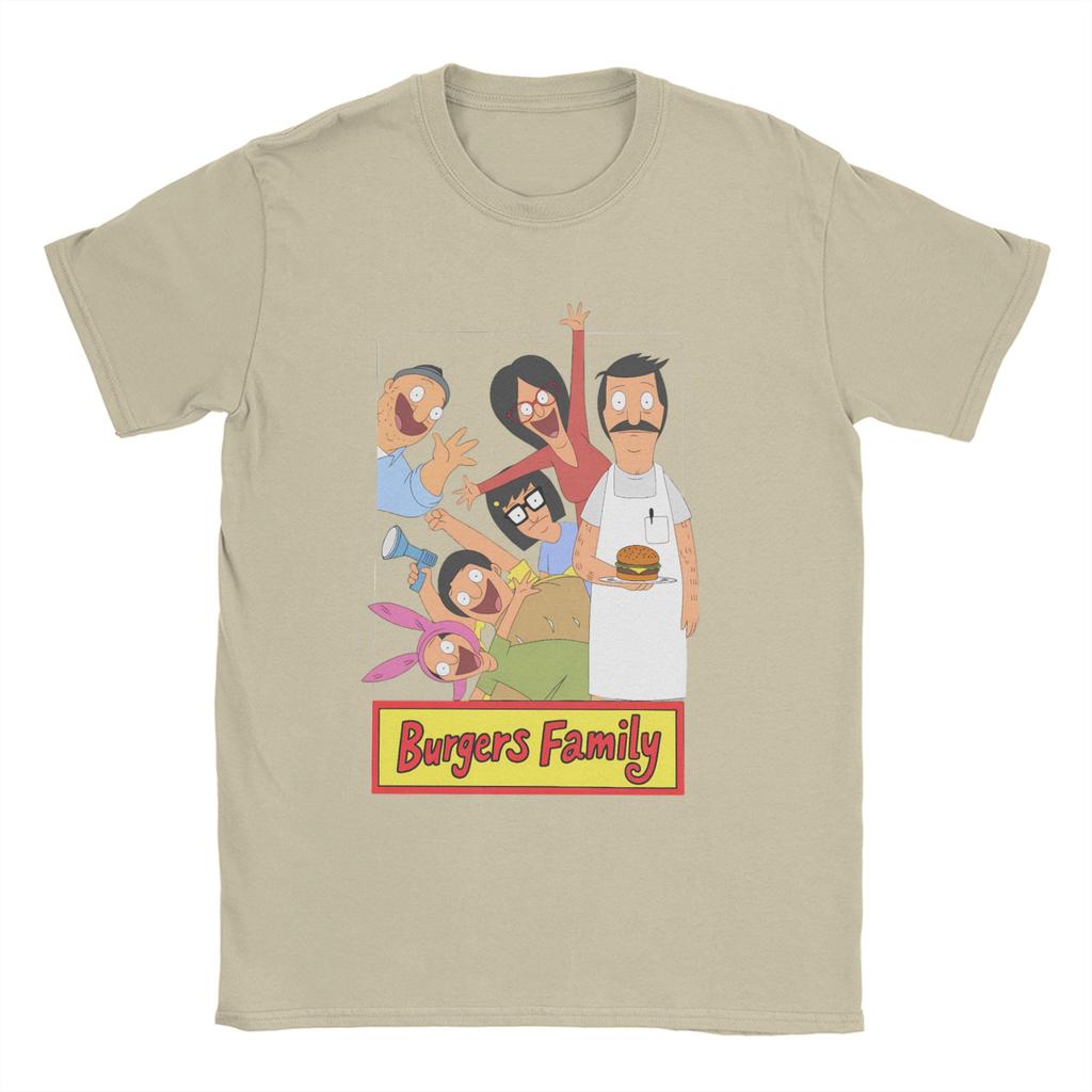 Creative Bob Burgers T-Shirts Men Round Collar 100% Cotton T Shirts  Short Sleeve Tees Printed Clothing