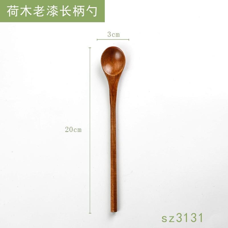 2 piezas de vajilla de madera con letras, al por mayor, cuchara pequeña de madera japonesa, cuchara para miel, cuchara para revolver café, cuchara de madera maciza