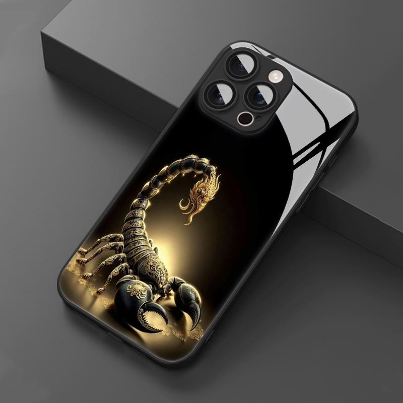 Light Luxury Gold Scorpion Pattern Glass Phone Case for Samsung A07 A26 A36 A56 A16 A24 A405 A25 A15 A04 A34 A54 A24 A05 4G 5G