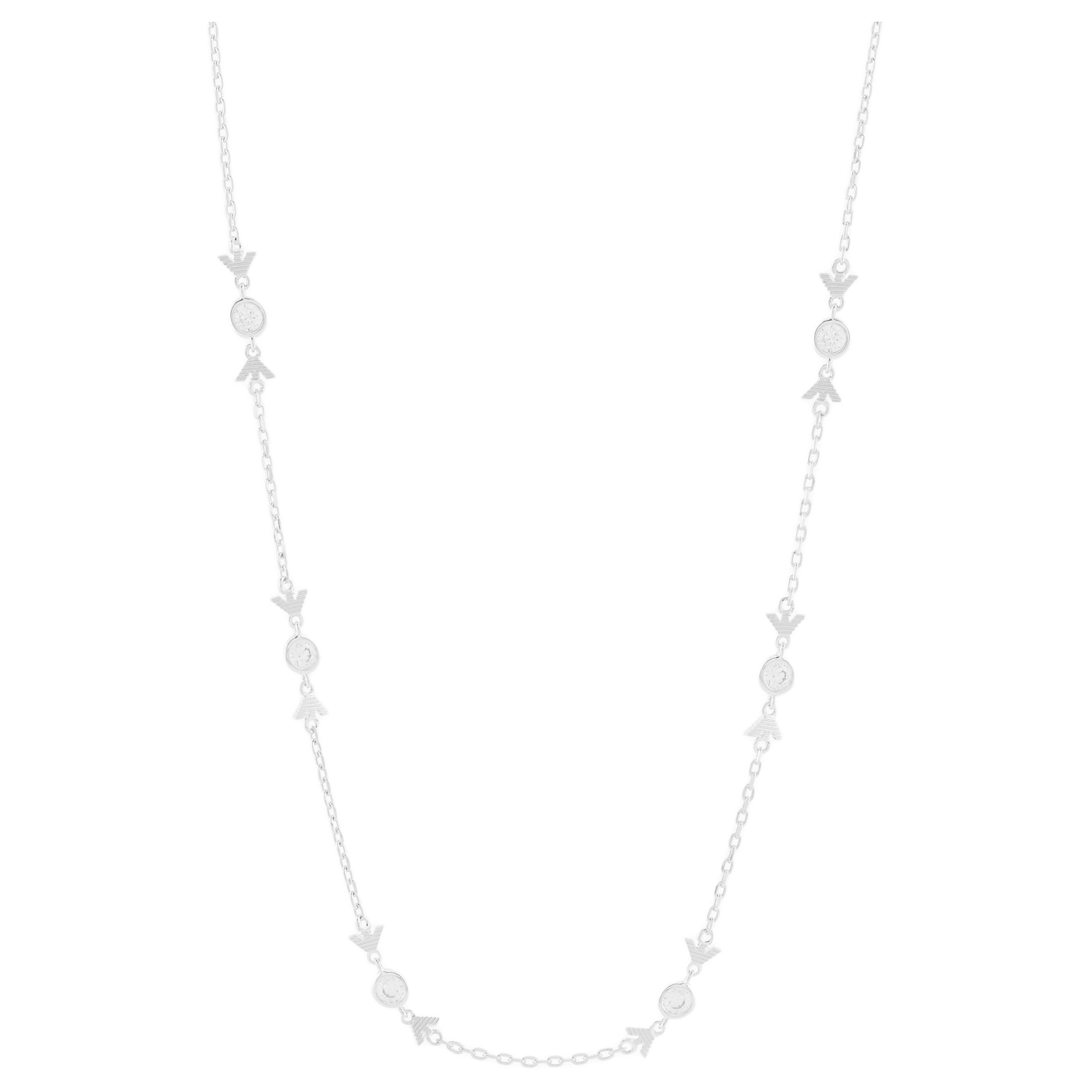 Emporio Armani Logo Sterling Silver Necklace Women necklace EG3615040_NLP_NLC F,Silver