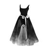 Maxi Abito da Donna Oversize con Stampa di Halloween - Collo Senza Maniche Casual Lungo per Feste