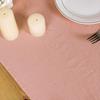Solid Cotton Table Runner with Ruffled Edges Vintage Farmhouse Decor for Dining Coffee Table Country-Style Wrinkle Fabric Placemat Elegant Home Accent