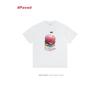 Retro Hamburger Print Short Sleeve T-Shirt for Couples - Trendy, Loose Fit for Men & Women