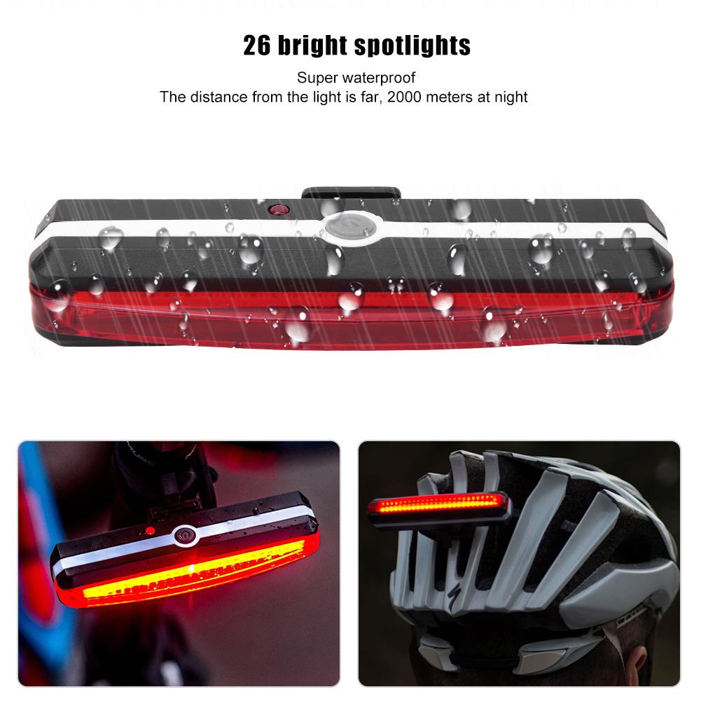 USB Charging Bicycle Taillight Bike Rear Tail Safety Red Warning Cycling Lamp