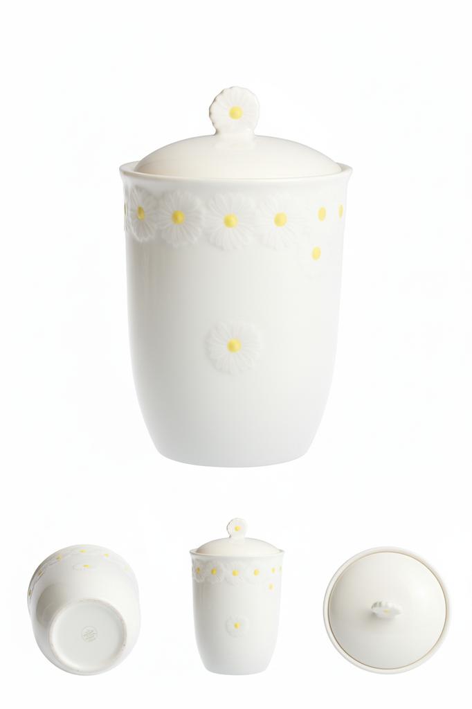Ceramic Food Organizer Container For Loose Items 16Cm Daisy Line