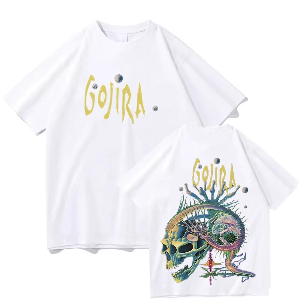 Skull Anemone pure Cotton Tee France Metal Band Gojira Merch T Shirts Unisex Fashion Vintage top High Quality Casual Y2K T Shirt