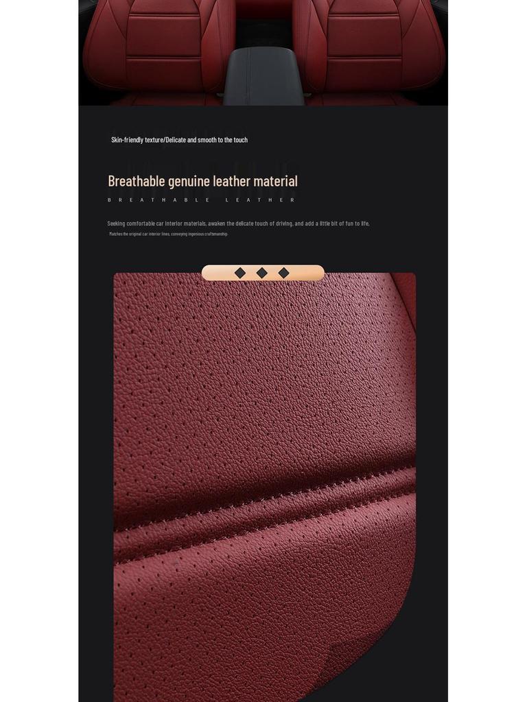 Universal Genuine Leather All-Season Car Seat Cover for Five-Seat Models