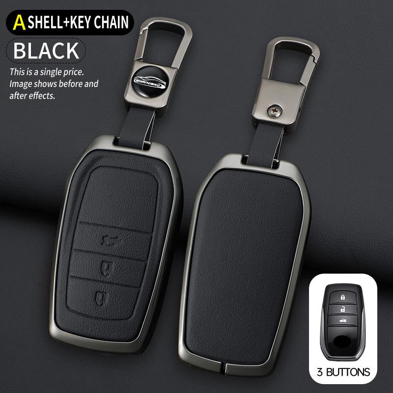 2 3 4 5 6 Buttons Car Key Case Cover For Toyota Gr Sport C-Hr Gazoo Rav4 Racing Mirai Avensis Zinc Alloy Keychain Accessories