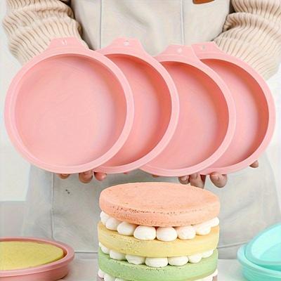 Multi-Size Silicone Cake Mold Set (4/6/8 Inch), Non-Stick Round Baking Pan for Bread Toast, Kitchen Baking Tool
