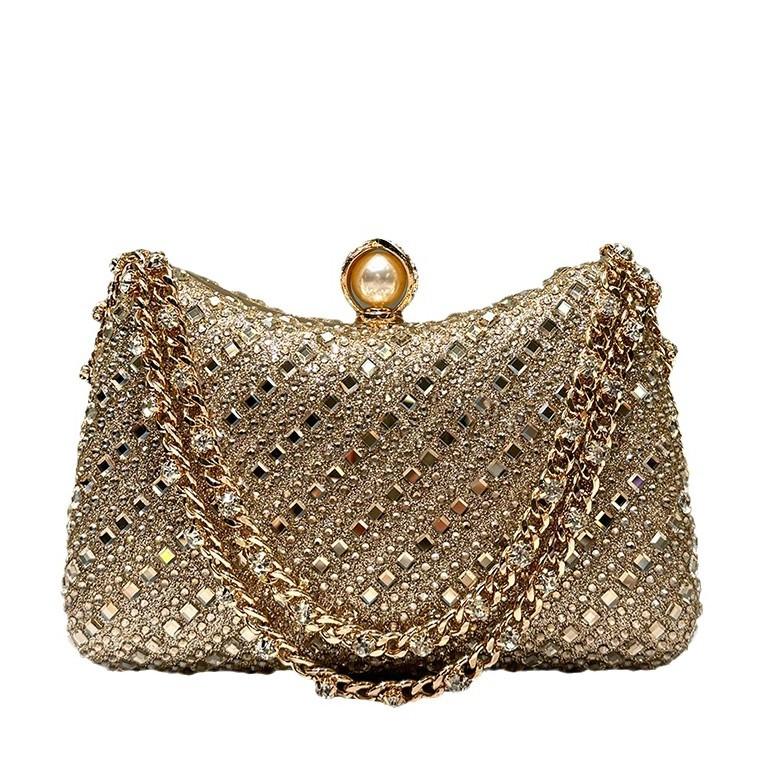 Evening Bags for Women Sparkling Clutch Purse with Chain Women's Wedding Party Prom Bride Elegant Glitter Handbag Shoulder Bags Bling Crossbody Bag