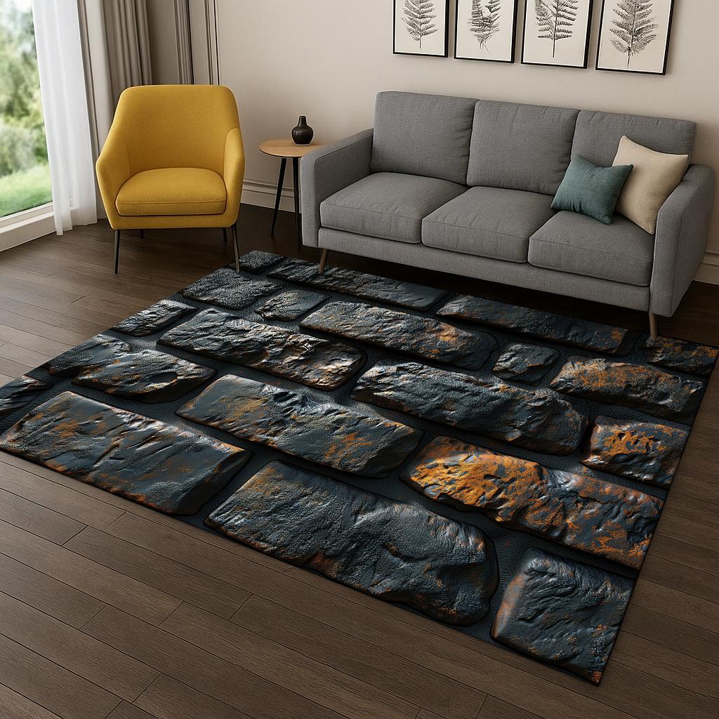 3D Brick Stone Building Wall Originality Carpet Rug for Living Room Sofa Home Bedroom Doormat Decor,Playroom Non-slip Area Rug