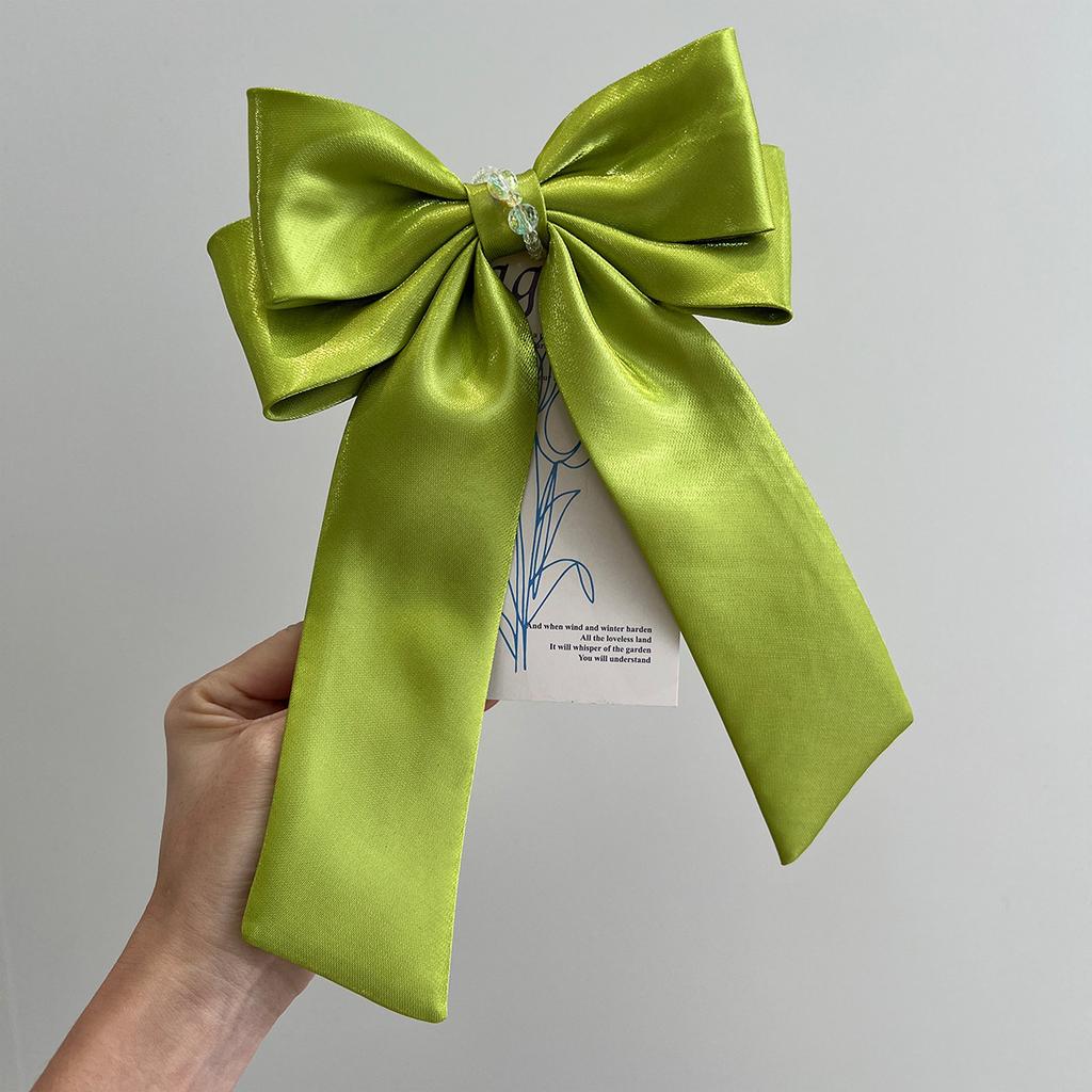 Summer Colorflu Silk Satin Bow Barrette Hair Pin Adult Hair Accessories Hair Jewley