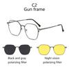 3 In 1 Sunglasses Magnetic Glasses Paired Prescription Polarized Clips Night Vision Goggles Nearsighted Irregular Metal