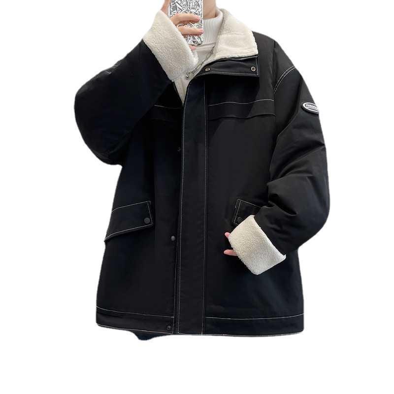 

Одежда Мужская бархатная утолщенная хлопковая подкладка Одежда для людей среднего возраста и молодежи Теплая куртка с воротником-стойкой Мужская инструментальная хлопковая подкладка 5XL