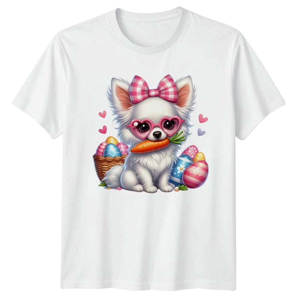 Cute Chihuahua Dog Wearing Heart Unisexs TShirt Puppy Easter Easter Gift For Her S